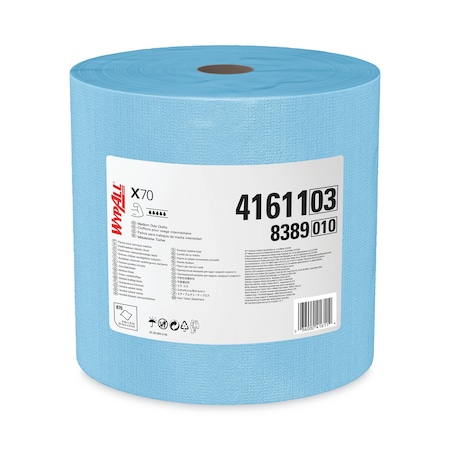 Wypall X70 Cloths, Jumbo Roll, 12 1/2 x 13 2/5, Blue, PK870 KCC 41611